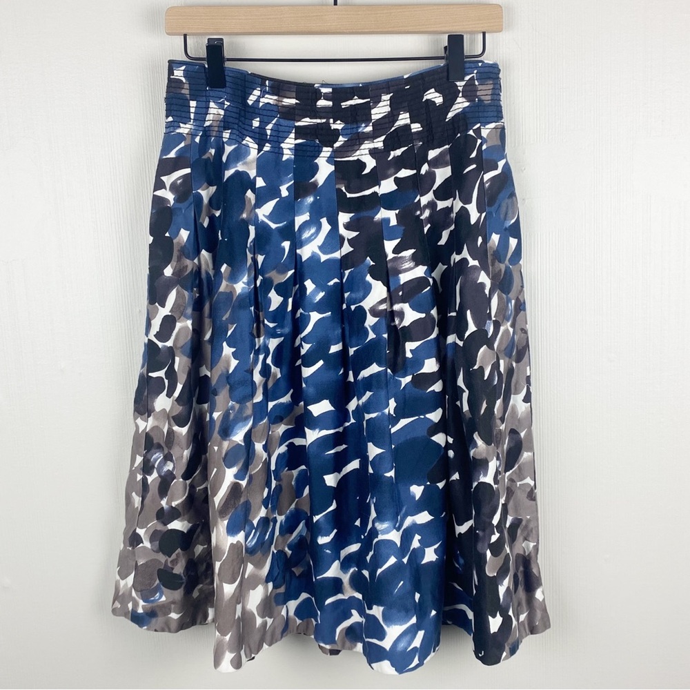 Anthropologie Maeve Pleated‎ Skirt Womens 2 Multicolor Watercolor Pattern